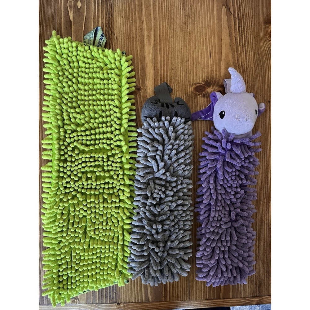 Lot Of 3 NORWEX Chenille Dry Mop Pad Microfiber Pet To Dry Hand Towel Kids